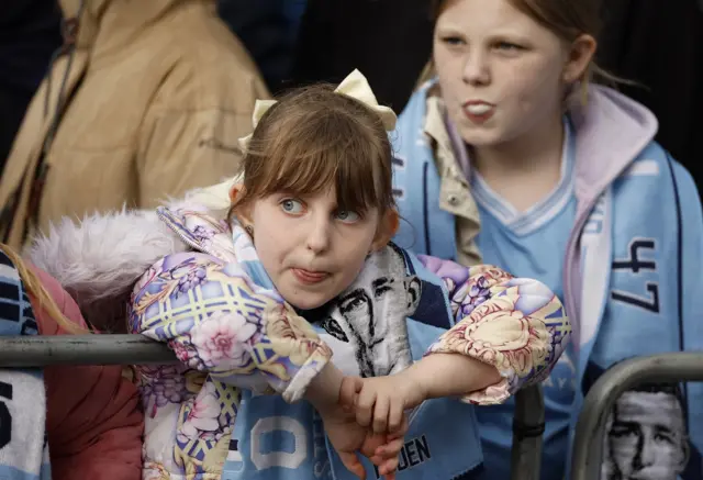 Two girls in Foden scarves