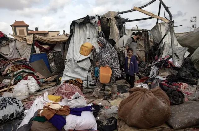 Palestinians at a tent camp in Rafah, southern Gaza. Photo: 28 May 2024