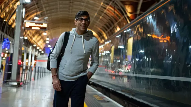 Prime Minister Rishi Sunak arrives at a London train station, while on the general election campaign trail. Picture date: Tuesday May 28, 2024. PA Photo.