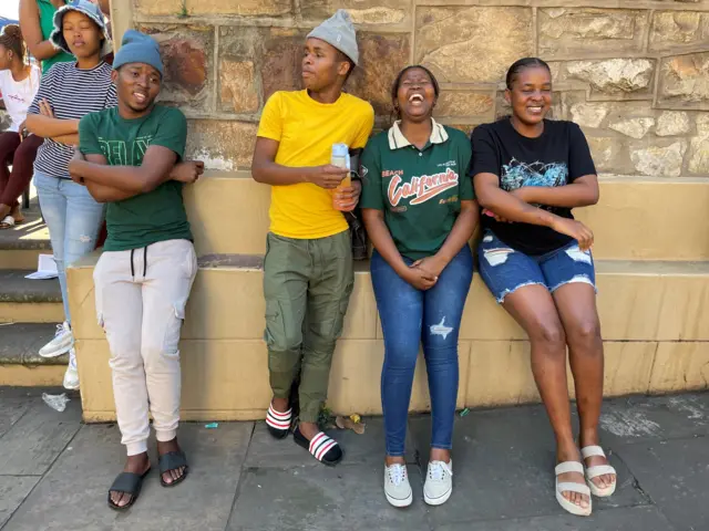 Young voters in at a polling station in Gqeberha, South Africa