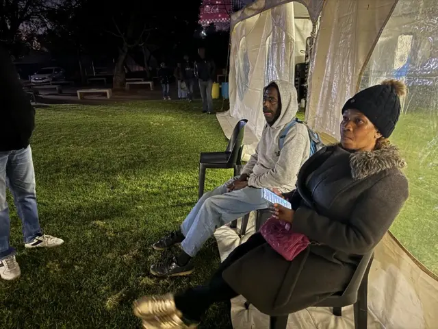 First people to arrive at Joubert Park voting station