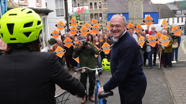 Ed Davey with Lib Dem campaigners in Wales