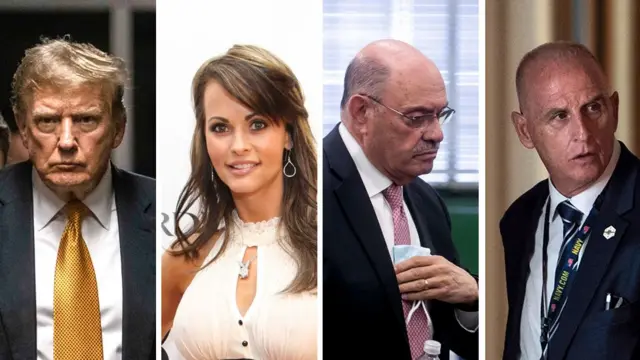 Composite image of Donald Trump, Karen McDougal, Allen Weisselberg and Keith Schiller