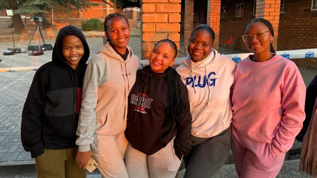 A group of young voters at a polling station in Soweto