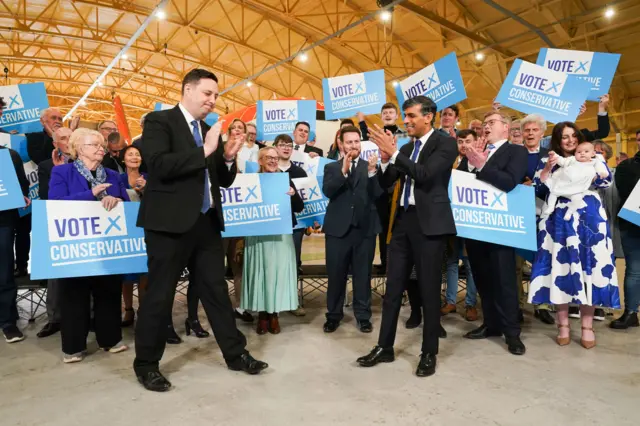 Lord Ben Houchen with Prime Minister Rishi Sunak in Teesside following his re-election as Tees Valley Mayor