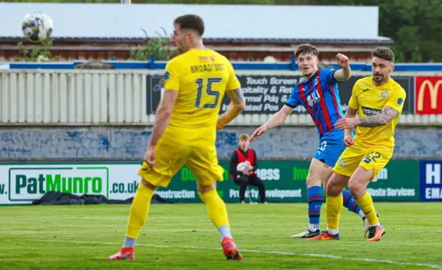 Inverness' Morgan Boyes scores to make it 1-0 during a cinch Championship match between Inverness Caledonian Thistle and Greenock Morton at Caledonian Stadium