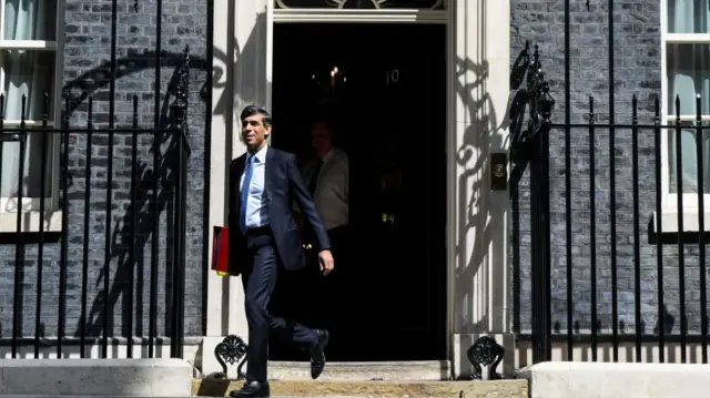 Rishi Sunak leaving 10 Downing Street