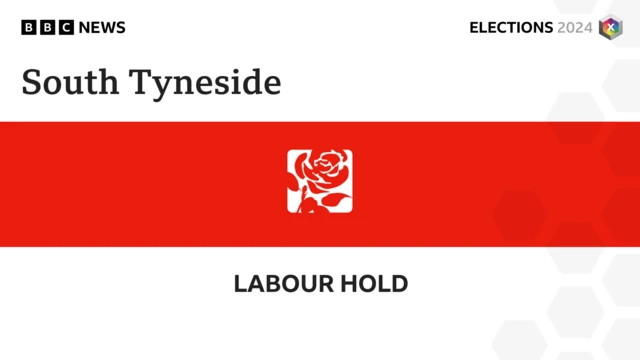 Graphic showing Labour hold South Tyneside