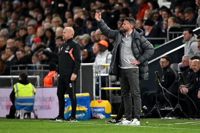 Luton boss Rob Edwards and Everton manager Sean Dyche