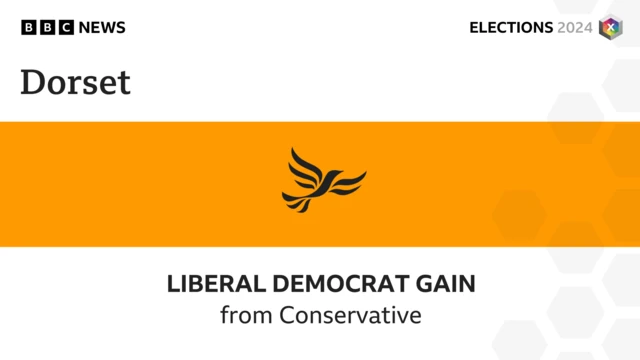 Graphic showing Lib Dem gain in Dorset