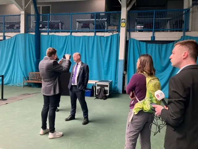 Jamie Driscoll arrives at the count