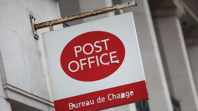 A post office sign in London