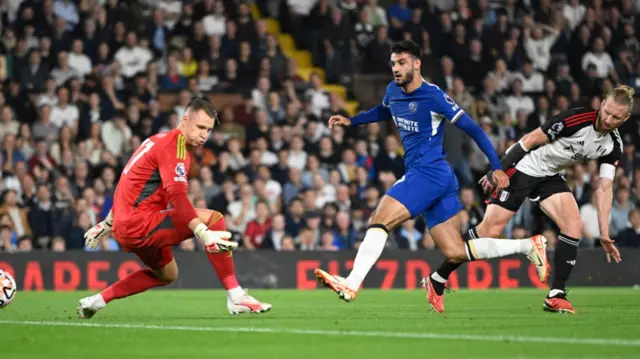 Chelsea's Armando Broja scores against Fulham