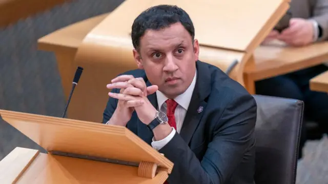 Scottish Labour leader Anas Sarwar during First Minister's Questions at the Scottish Parliament in Holyrood, Edinburgh