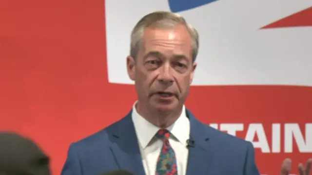 Farage speaks to the press