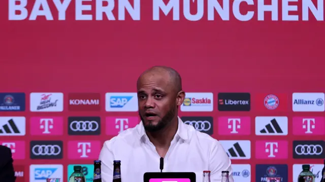 New coach Vincent Kompany speaking at his first Bayern Munich news conference