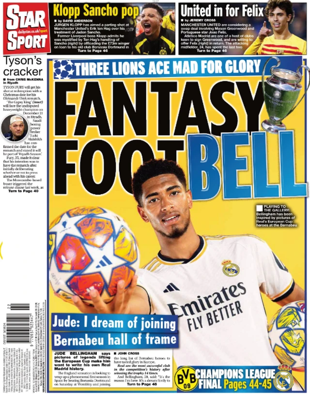 Back page of the Daily Star on 30 May 2024
