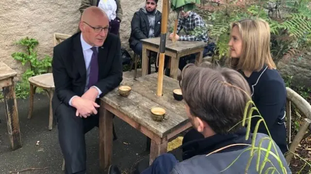 John Swinney meeting voters