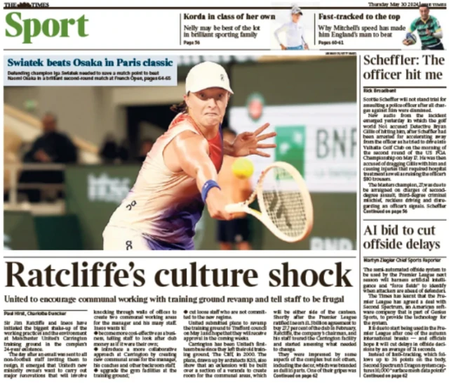 Back page of the Times on 30 May 2024