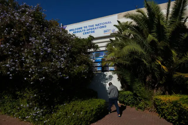 The Independent Electoral Commission (IEC) national results center in Midrand on Friday.