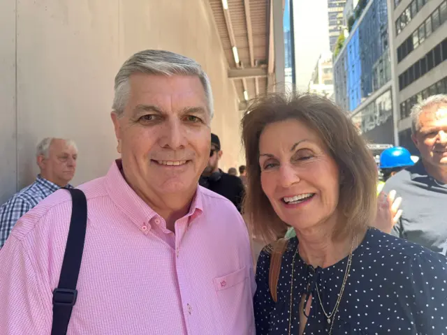 Kevin (L) and Teresa (R) Beasley are tourists visiting from North Carolina