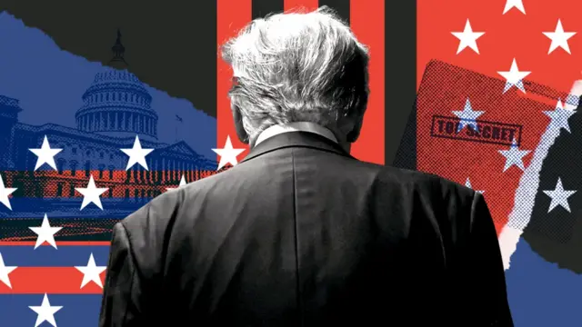 Trump graphic showing back of his head