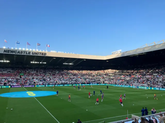 England players warm-up