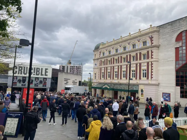 Queues outside the Crucible