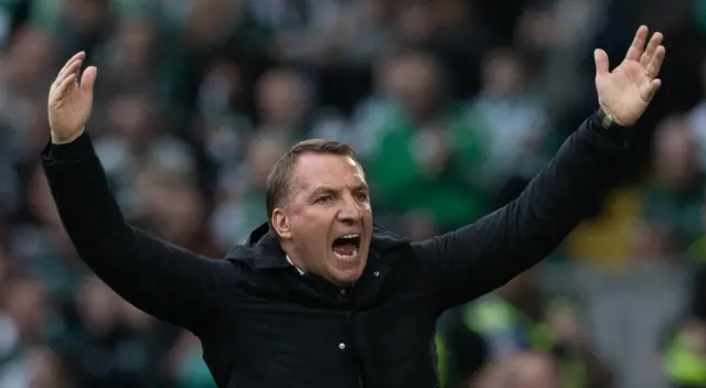 Celtic manager Brendan Rodgers celebrates