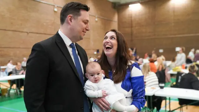 Ben Houchen with his wife and daughter