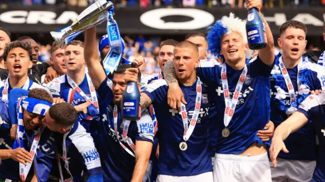 Ipswich players celebrate