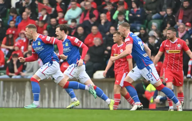 Ethan McGee celebrates scoring