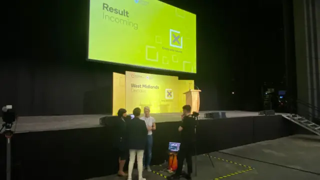 Empty stage at the Birmingham count