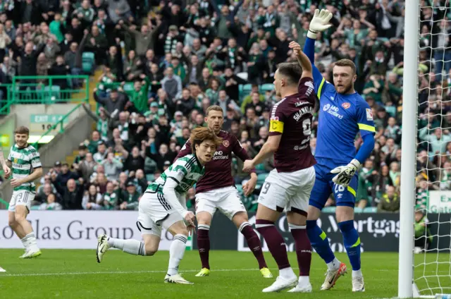 Celtic's Kyogo Furuhashi scores