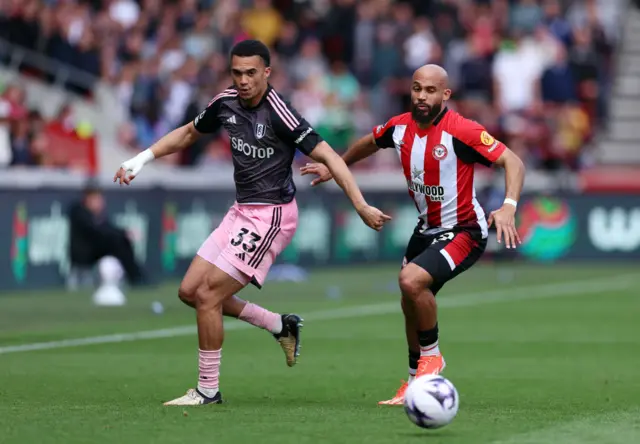 Antonee Robinson and Bryan Mbuemo