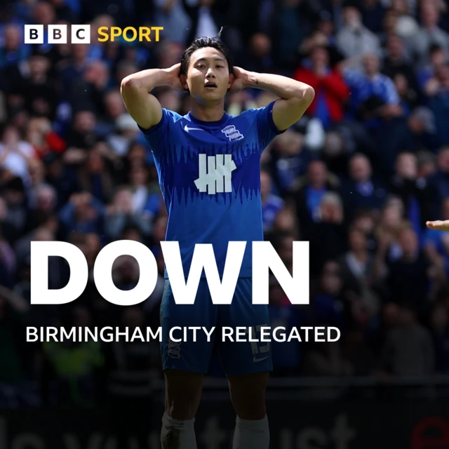 Birmingham City relegated graphic