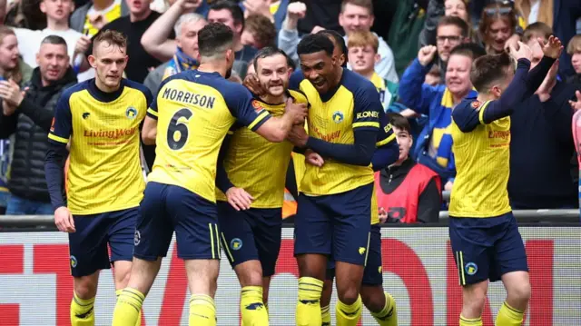 Jamey Osborne celebrates for Solihull Moors