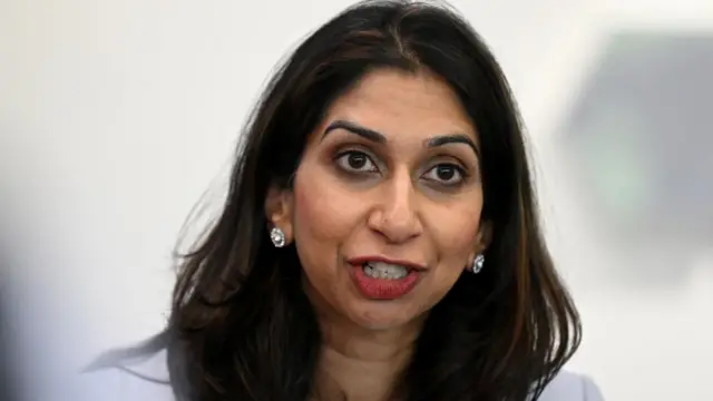 Suella Braverman, former home secretary, is seen in close up