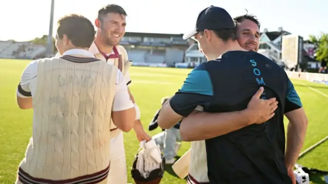 Somerset celebrate victory over Essex