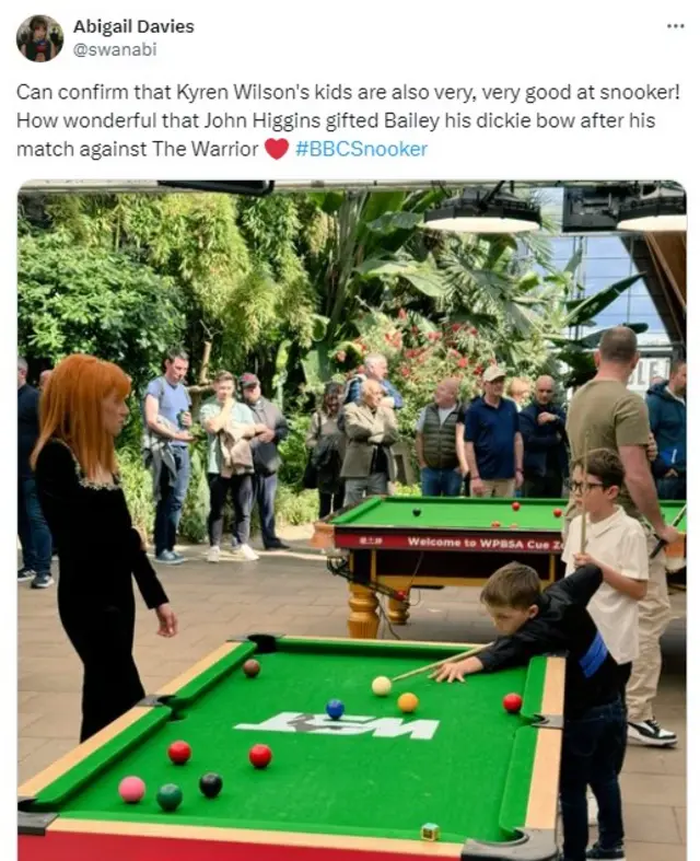 Kyren Wilson's sons playing snooker