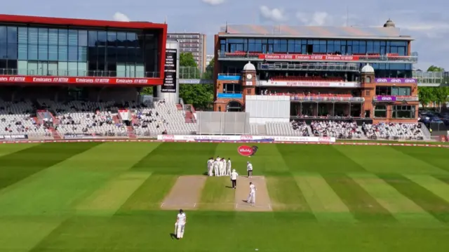 Lancs batter Tom Bruce walks off