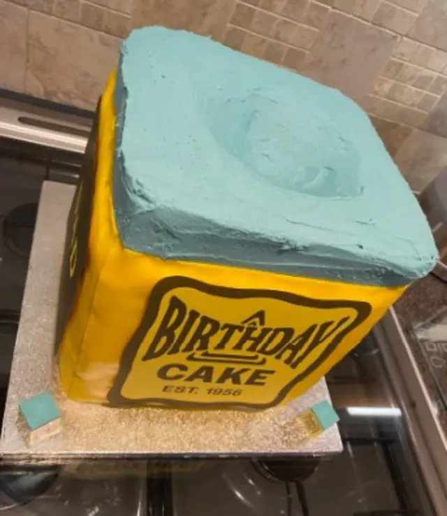 Chalk-style birthday cake
