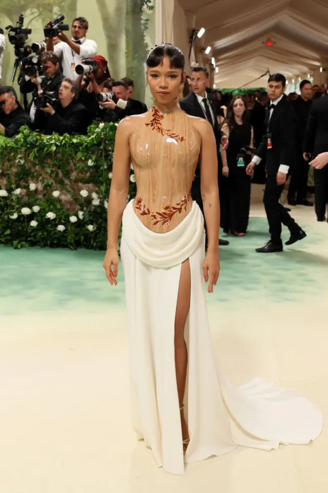 Taylor Russell attends The 2024 Met Gala