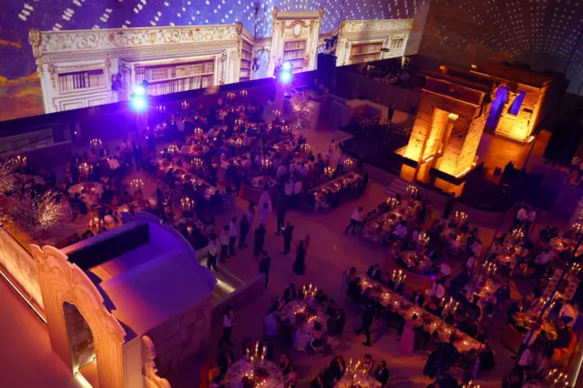 An interior view during The 2023 Met Gala Celebrating "Karl Lagerfeld: A Line Of Beauty" at The Metropolitan Museum of Art on May 01, 2023 in New York City