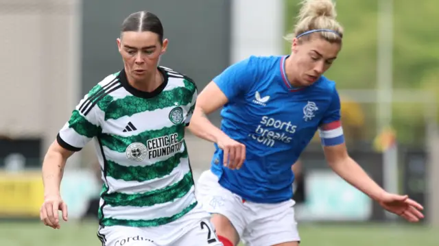 Celtic's Natasha Flint and Rangers' Nicola Docherty