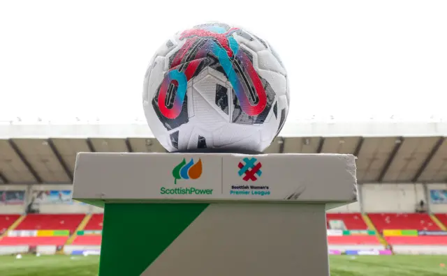 Football on plinth at Broadwood Stadium