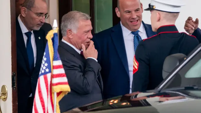 King Abdullah II of Jordan departs the White House following his meeting with President Joe Biden