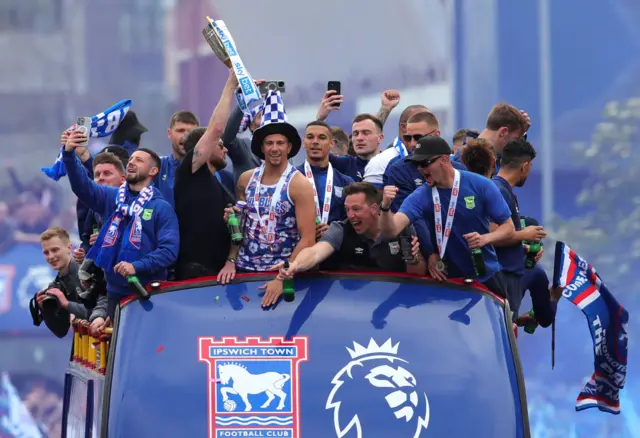 Ipswich players celebrating