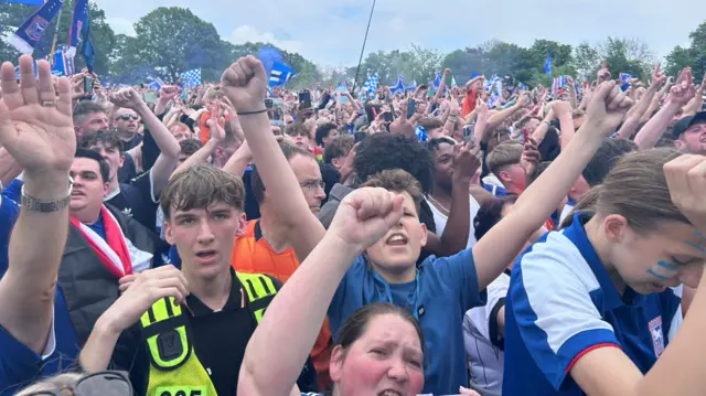 Fans at Christchurch Park