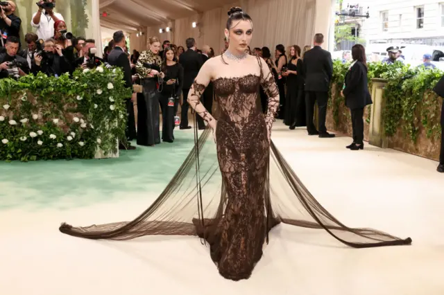 Emma Chamberlain attends The 2024 Met Gala Celebrating "Sleeping Beauties: Reawakening Fashion" at The Metropolitan Museum of Art on May 06, 2024 in New York City